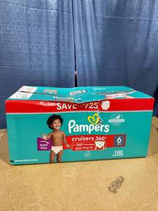 lot 1208 image: Pampers Cruisers 360. Size 6 (35 plus lbs). 100 Count.