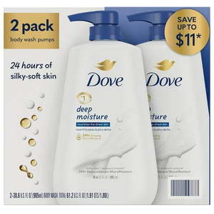 lot 1235 image: Dove Deep Moisture Renewing Body Wash 30.6 Fluid Ounce (Pack of 2).