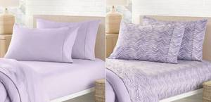 lot 1249 image: Members Mark Full 2 Pack 8 Piece Soft Washed Sheet Set. 2 Flat Sheets. 2 Fitted Sheets. 4 Pillow Cases. Air WaveLavender.