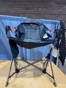 lot 1252 image: Timber Ridge Youth Swing Chair BlueGrey. 125 Ibs Weight Limit.