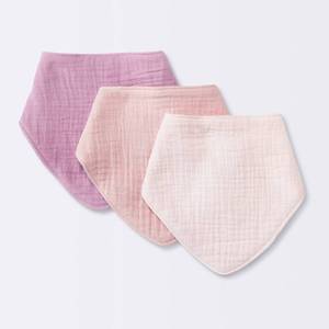 lot 1258 image: Baby 3pk Muslin Bandana Bib - Cloud Island, Shades of Pink.