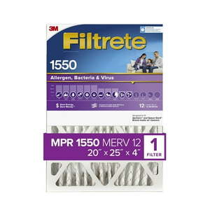 lot 2207 image: Filtrete 20x25x4 Air Filter MPR 1550 MERV 12 Ultra Allergen Reduction 1 Filter