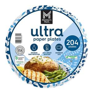 lot 2220 image: Members Mark Ultra Dinner Paper Plates (10in, 204 ct.)