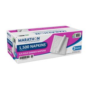 lot 2221 image: Marathon Embossed Dinner Napkins, 1-Ply, 16in x 16in, White (500pk, 3 pk.)