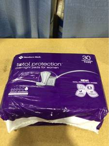 lot 2255 image: Members Mark 30ct Total Protection Overnight Pads for Women