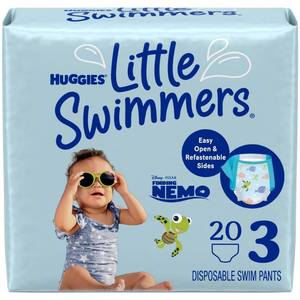 lot 7213 image: Huggies Little Swimmers Baby Swim Disposable Diapers, Size 3 - Small (20 Count)