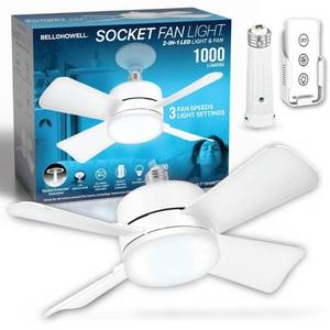 lot 7219 image: Bell and Howell Socket Fan Ceiling Fan, 1000 Lumens Light for All Locations