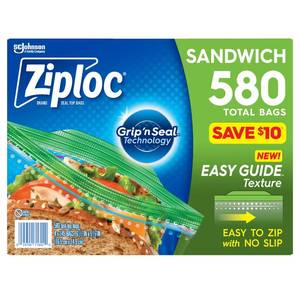 lot 7232 image: Ziploc Sandwich Bag (580 Count)