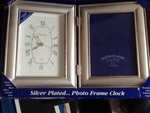 Silver plate frame and clock combination