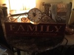 Nice sign family with clock on top metal