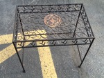 Nice decorative metal side table great for patio indoors use your imagination