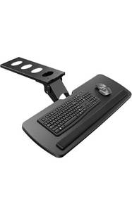 lot 28222 image: HUANUO Keyboard Tray Under Desk, 360 Adjustable Ergonomic Sliding Keyboard & Mouse Tray, Under Desk Keyboard Tray Slide Out, Keyboard Holder Under Desk for Typing in Home, Office Work, 25W x 9.84D