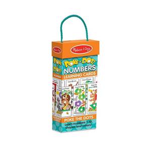 lot 28227 image: Melissa & Doug Poke-A-Dot Jumbo Number Learning Cards - 13 Double-Sided Numbers Shapes and Colors Cards with Buttons to Pop