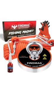 lot 28230 image: FINDMAG 1500 LBS Fishing Magnets, Fishing Magnet Kit Premium Magnet Fishing Kit for Retrieving in River and Magnet Fishing - 4.72 inch (120 mm) Diameter-Thread Locker NoT INCLUDED