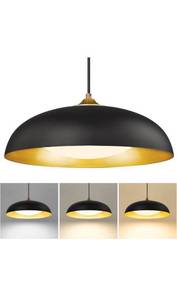 lot 28234 image: KUDOS 15 Inch Large LED Pendant Lights, Black and Gold Pendant Light Fixtures, Modern Hanging Lights for Kitchen Island, Dining Room, Living Room, Bedroom, 5CCT Adjustable, KDPL02-BK