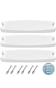 lot 32278 image: Goovilla Pool Ladder Steps Replacement, (3-Pack) 18 Universal Heavy-Duty Molded Plastic Swimming Pool Ladder Rung Step with 6 PCS Stainless Steel Bolts for Inground and Above Ground Pools, White