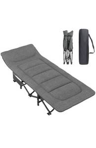 lot 32280 image: Portable Folding Sleeping Cot with Cushion and Carry Bag