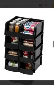 lot 32300 image: IRIS USA Inc. 11�� x 6�� x 5�� Medium Plastic Stackable Open Front Organizer bin Caddy Basket for Refrigerator Freezer Kitchen Pantry Cabinet Workshop Garage Classroom Office Crafts Supplies 8 Pack Black