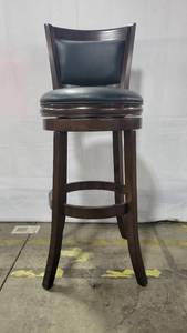 lot 56403 image: Dark Brown Wood Swivel Chair 30 Seating Height