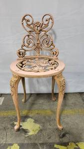 lot 56413 image: Vintage Cast Chair 26Tall 15.5 Seating Height  Will Look Great On Your Patio