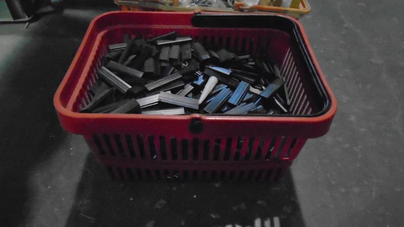 lot 4695 image: Carry Shopping Basket Full of Plastic Edge protectors.