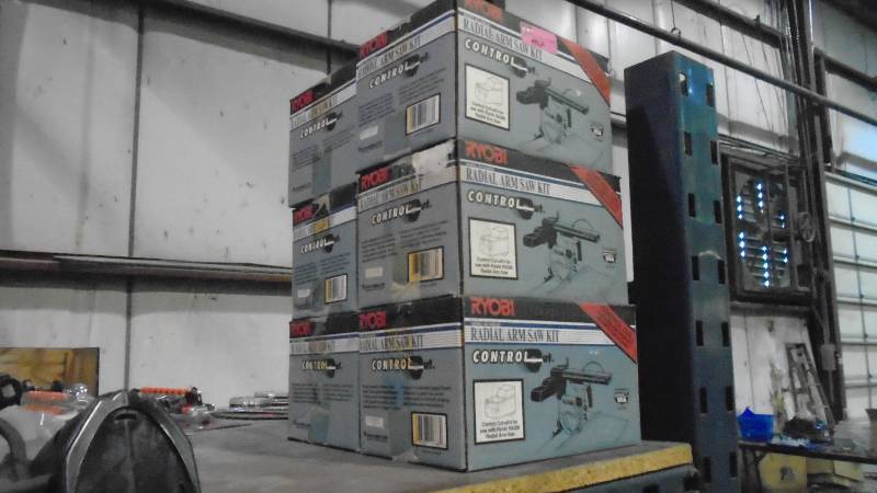 lot 4745 image: Ryobi Radial arm saw Control Cut kits.