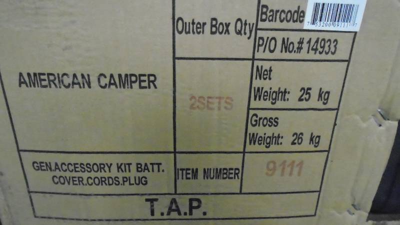 lot 4832 image: American Camper Generator accessory Kits.