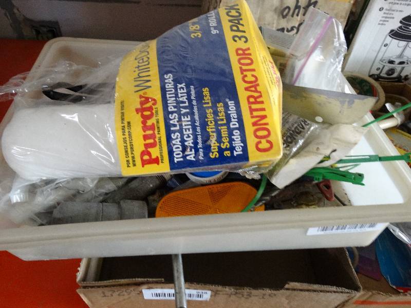 lot 939 image: Paint roller, outlet, hardware, drill bits and misc.