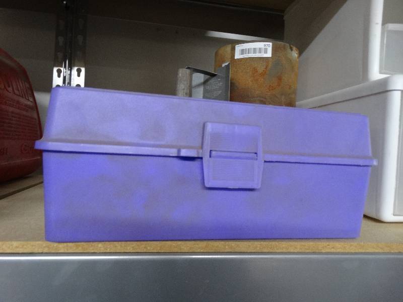 lot 971 image: Tackle box with built in ruler.
