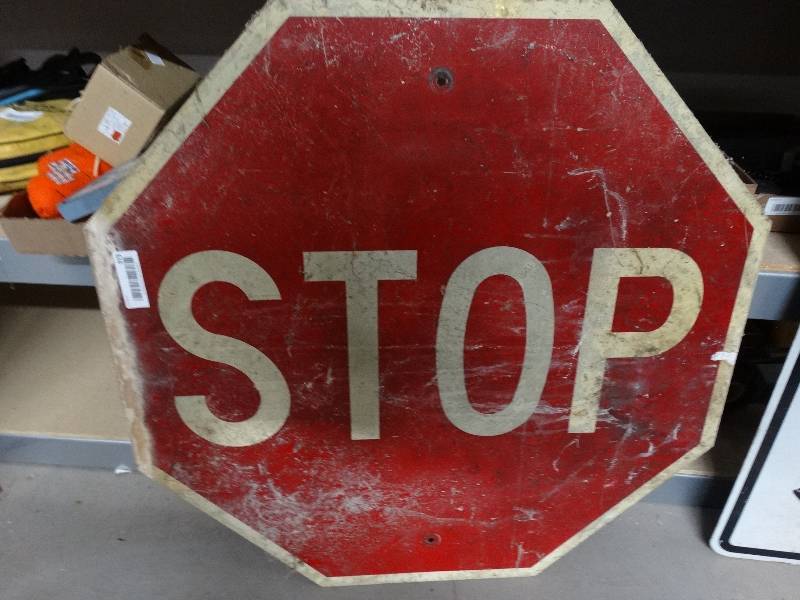 lot 973 image: Big metal stop sign.