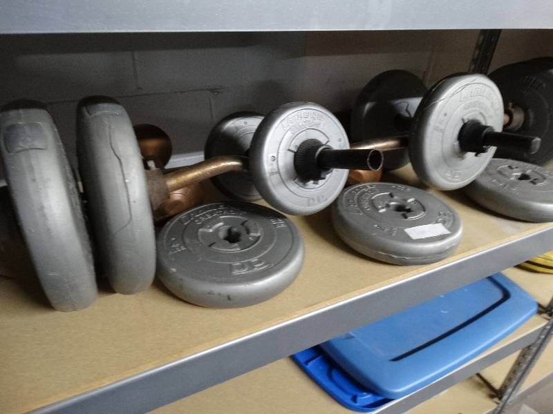 lot 1005 image: Lot of assorted weights.
