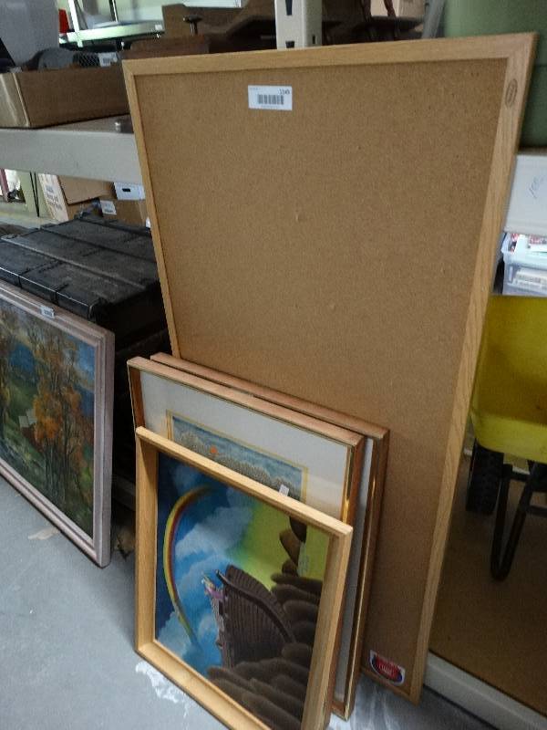 lot 1145 image: Lot of pictures and a cork board.