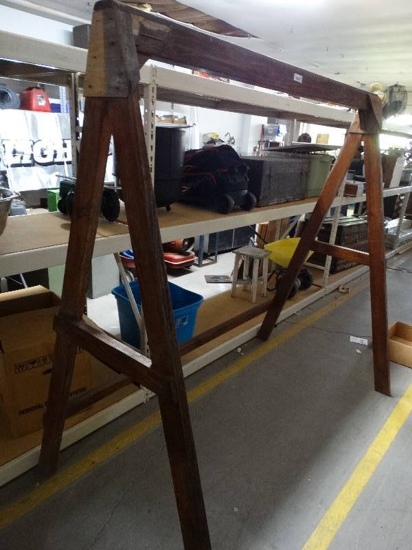 lot 1161 image: Wood swing set frame.