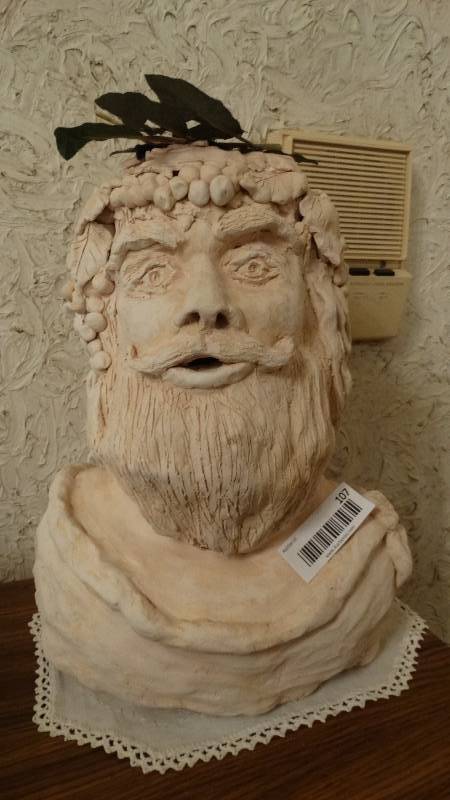 lot 107 image: Handmade clay statue bust