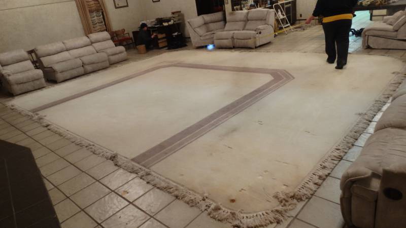lot 118 image: HUGE custom made area rug- 274 x 208