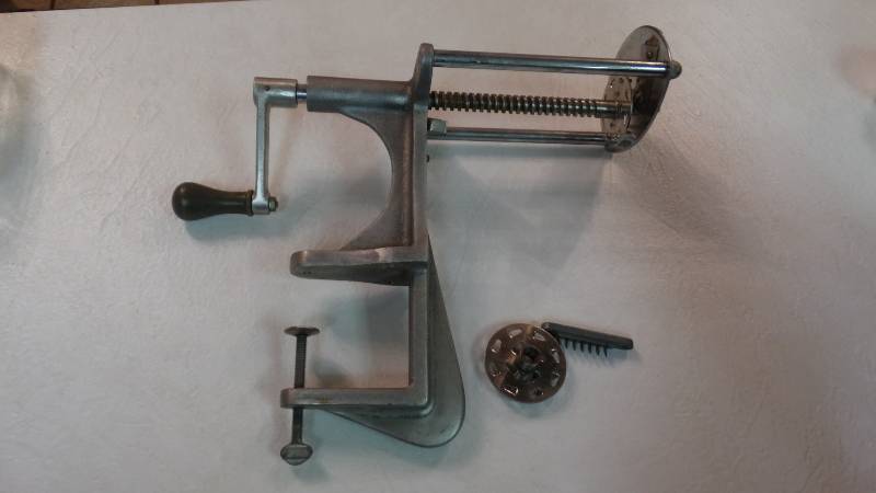 lot 134 image: Commercial spiral french fry cutter- Clamp mount