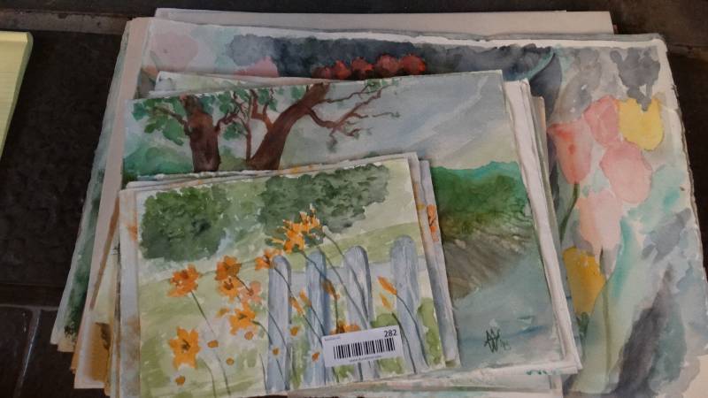 lot 282 image: Large lot of various paintings- No frames