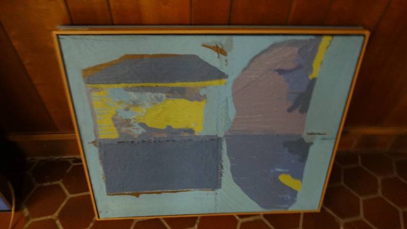 lot 295 image: Paintingcollage on canvas- signed Mcllvain