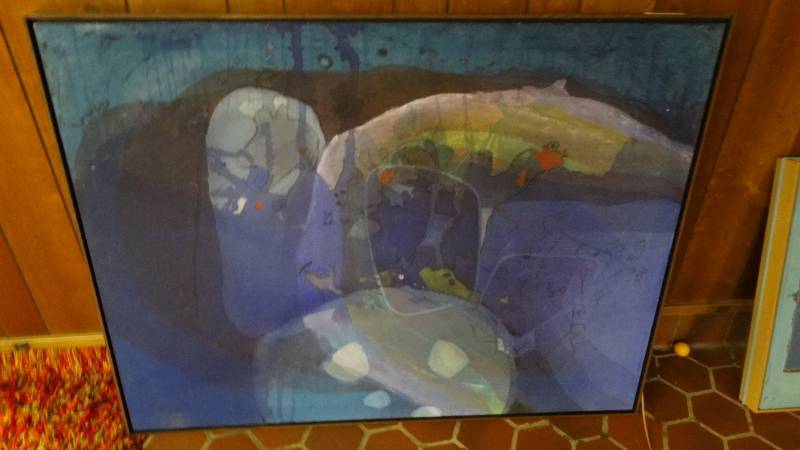 lot 296 image: Original painting oil on canvas frame- Large