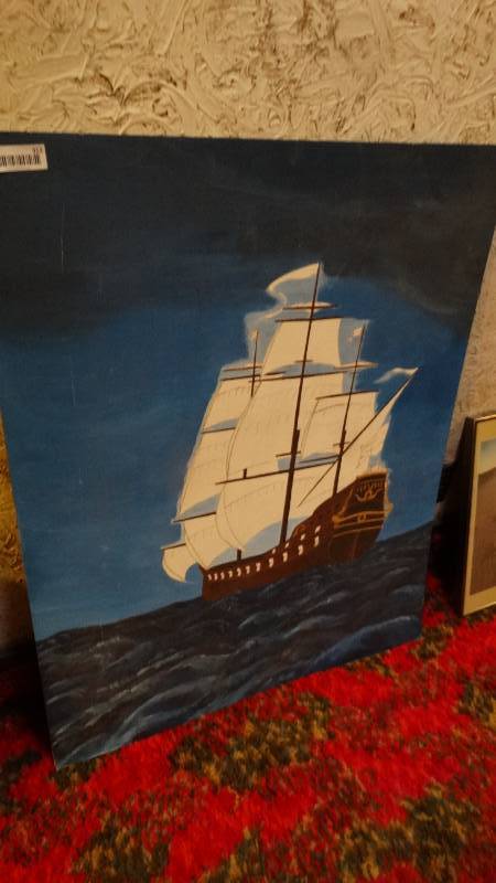 lot 312 image: Large original ship painting
