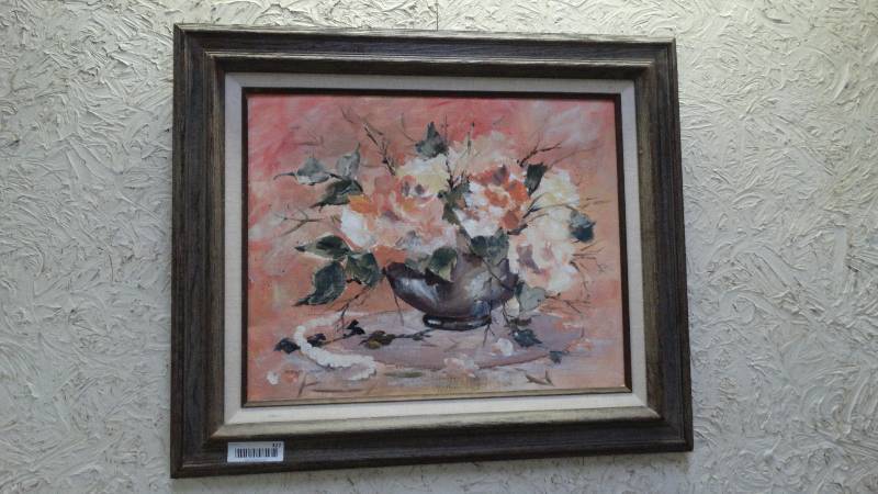 lot 327 image: Framed original painting- oil on canvas- Signed by artist- Carolyn Simon Peters