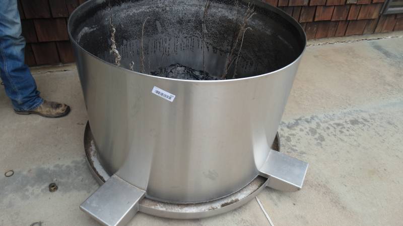 lot 332 image: LARGE stainless steel planter on wheels