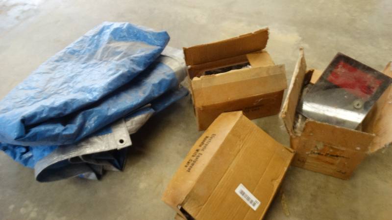 lot 347 image: Motion sensor lock boxes & tarp