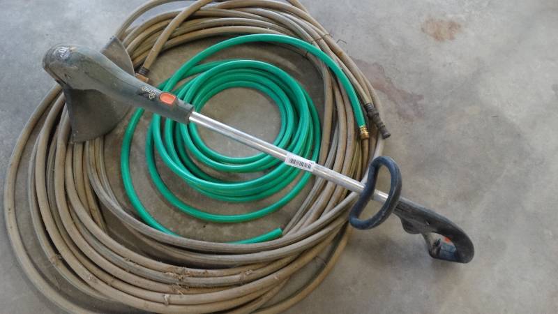 lot 348 image: Garden hoses & weed eater