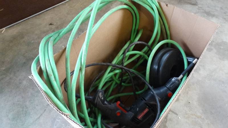 lot 366 image: Drill extension cord plumbing snake