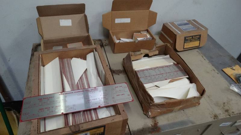 lot 501 image: Lot of manufacturing name plates