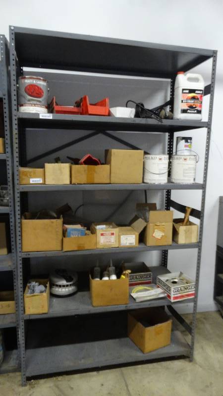 lot 537 image: 4 ft x 7 ft metal shelf unit