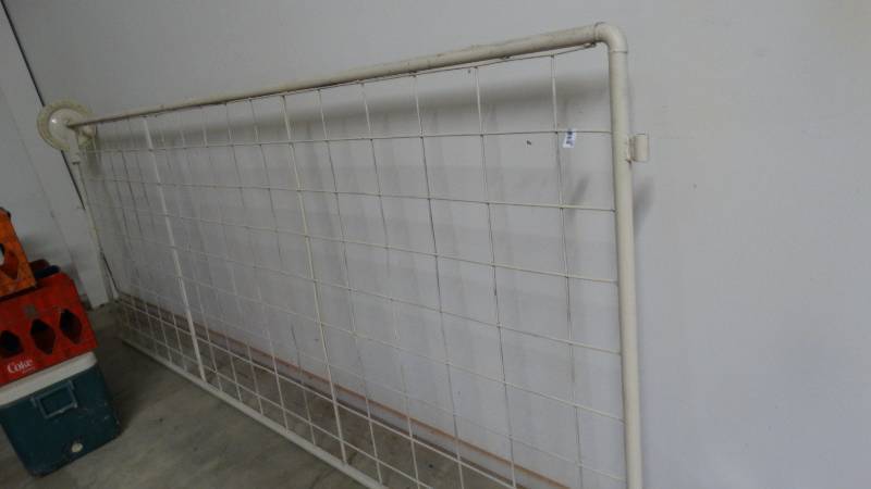 lot 548 image: 12 ft metal farm gate w wheel