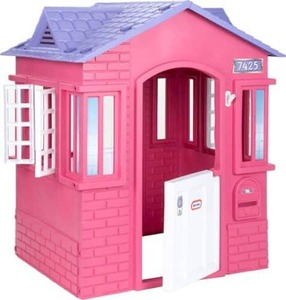 lot 15652 image: Little Tikes Cape Cottage House Pink - Pretend Playhouse for Girls Boys Kids 2-8 Years Old - Crack on Door
