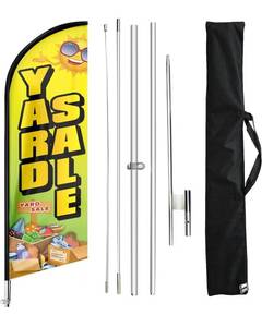 lot 15698 image: Yard Sale Feather Flag Pole Kit and Ground Stake, 11FT Advertising Swooper Business Sign Flag Pole Kit for Yard Sale